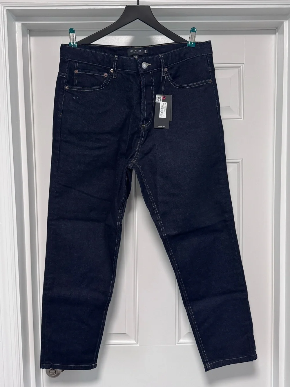 Ted Baker Dyllon Tapered Fit Stretch Jeans Dark Blue Mens Size 34R New With Tags